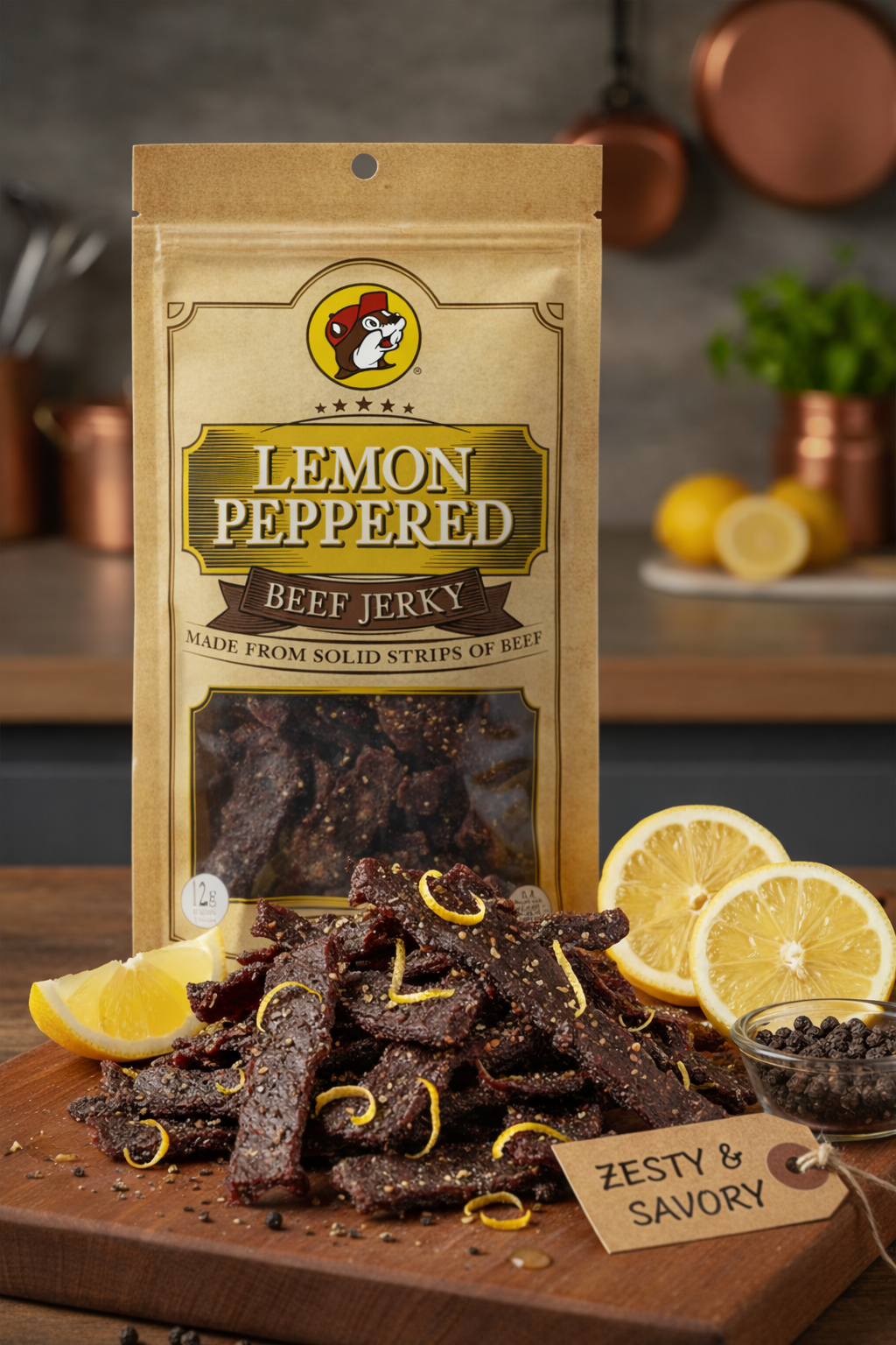 Buc-ee's Lemon Peppered Beef Jerky bag